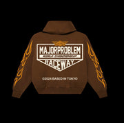 MAJORPROBLEM Raceway Hoodie — Brown